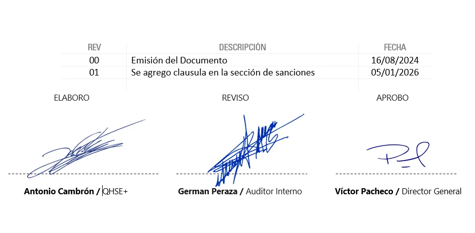 Documento Pol&iacute;tica Interna Antilavado VMS Energy