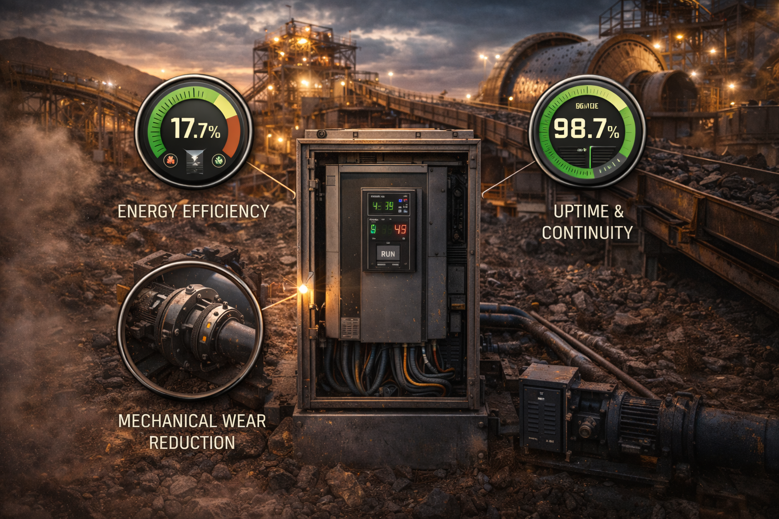 Impacto operativo de modernizar variadores de frecuencia en mineria